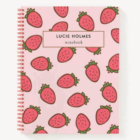 Carnet Motif de fruits de fraise rouge mignon (Devant)
