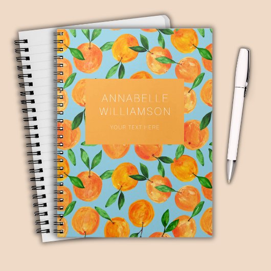 Carnet Motif de fruits d'oranges de agrumes personnalisé