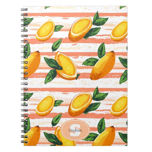 Carnet Motif de fruits Mango avec Feuilles verts (Devant)