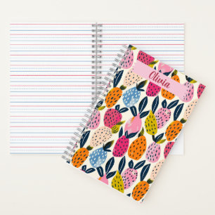 Carnet Motif de fruits, Personnalisé, Créatif
