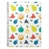 Carnet Motif de fruits, Plum, Orange, Citron, Poire, Pomm (Devant)