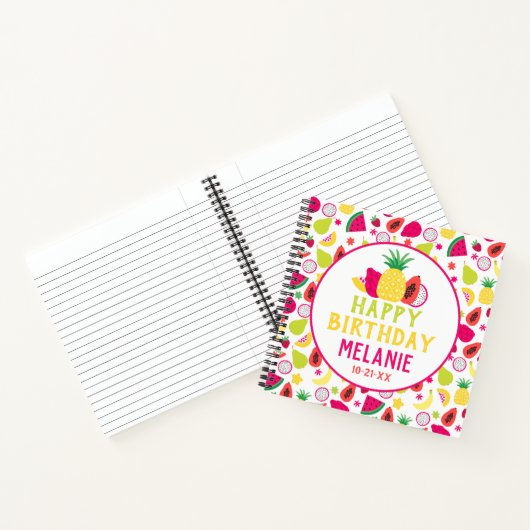 Carnet Motif de fruits tropicaux Fun Birthday Tutti Frutt (Intérieur)