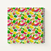Carnet Motif de fruits tropicaux rouge et jaune (Dos)