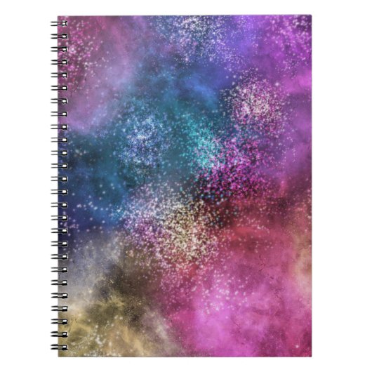 Carnet Motif de galaxie coloré (Devant)