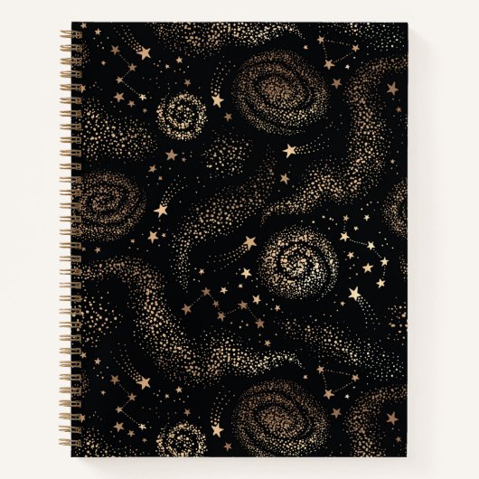 Carnet Motif de galaxie Gold Star Constellation (Devant)
