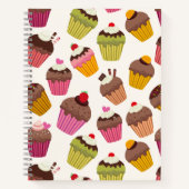 Carnet Motif de gâteau, Motif de muffin, Chocolat, Coeurs (Devant)