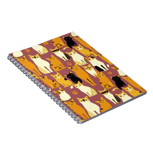 Carnet Motif de Ginger, Chats noirs et blancs (Côté Droit)