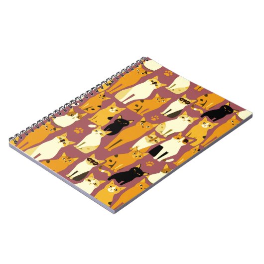 Carnet Motif de Ginger, Chats noirs et blancs (Côté gauche)