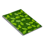 Carnet Motif de ginkgo sur fond vert foncé (Côté Droit)