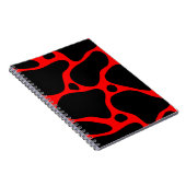 Carnet motif de girafe abstraite noire et rouge (Côté Droit)