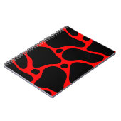 Carnet motif de girafe abstraite noire et rouge (Côté gauche)
