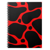 Carnet motif de girafe abstraite noire et rouge (Devant)