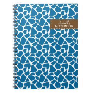 Carnet Motif de Giraffe Bleue