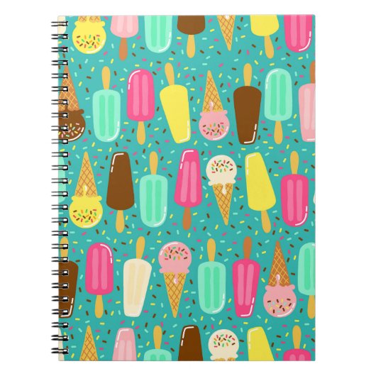 Carnet Motif de glace coloré Été (Devant)