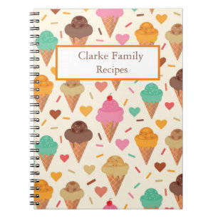 Carnet Motif de glace personnalisé recettes de famille
