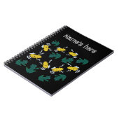 Carnet Motif de grenouilles jaunes vertes (Côté gauche)