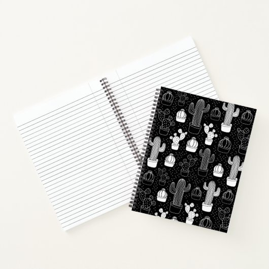 Carnet Motif de gribouillis noir et blanc (Intérieur)