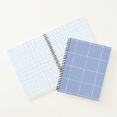 Carnet Motif de grille bleu clair et rose (Intérieur)