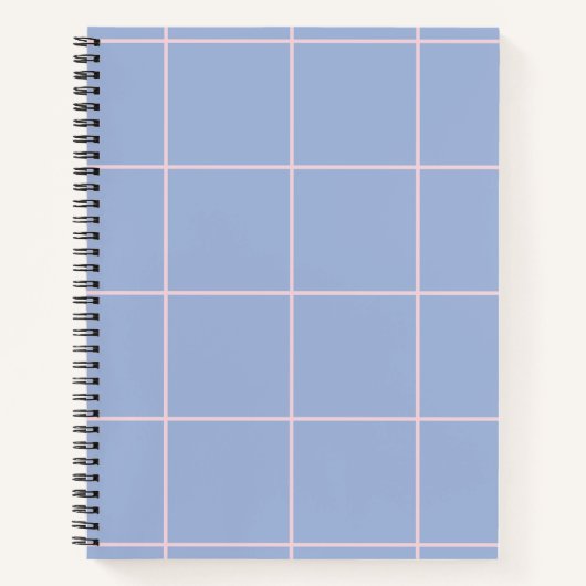 Carnet Motif de grille bleu clair et rose (Devant)
