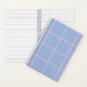 Carnet Motif de grille bleu clair et rose (À l'intérieur)