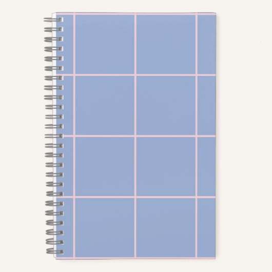 Carnet Motif de grille bleu clair et rose (Recto)