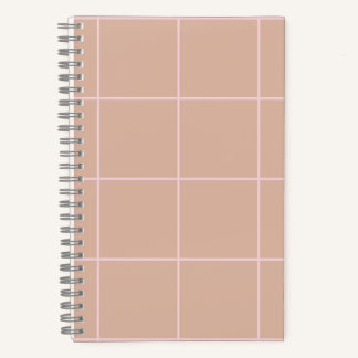 Carnet Motif de grille en beige chaud et damier minimal d