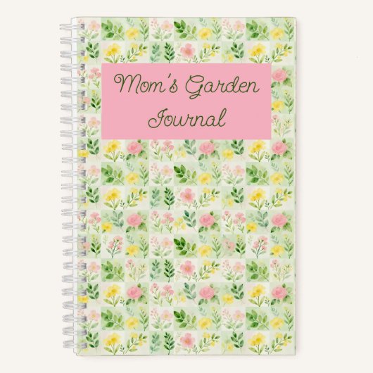 Carnet Motif de grille florale à l'aquarelle (Recto)