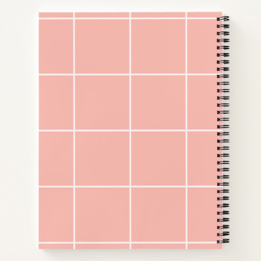 Carnet Motif de grille neutre minimal à carreaux doux (Dos)