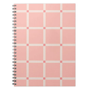 Carnet Motif de grille rose pâle avec accent de corail 
