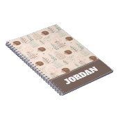 Carnet Motif de hérisson de bois mignon (Côté Droit)