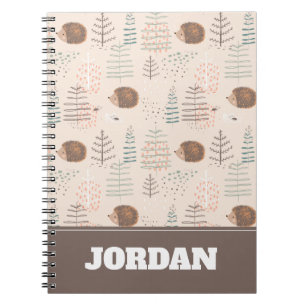 Carnet Motif de hérisson de bois mignon