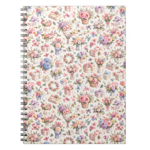 Carnet Motif de jardin floral vintage Roses romantiques