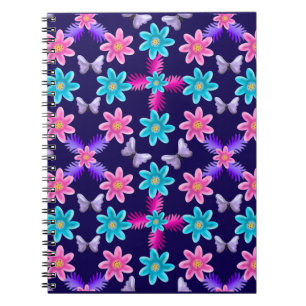 Carnet Motif de jardin papillon pastel Cottagecore