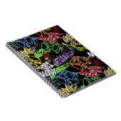 Carnet Motif de jeu graffiti néon (Côté Droit)