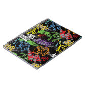Carnet Motif de jeu graffiti néon (Côté gauche)