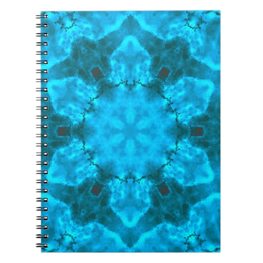 Carnet Motif de kaléidoscope bleu glace givrée (Devant)
