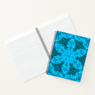 Carnet Motif de kaléidoscope bleu glace givrée