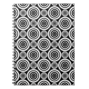 Carnet Motif de kaléidoscope noir et blanc de design mode