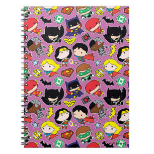 Carnet Motif de la Ligue de Justice de Chibi sur le viole
