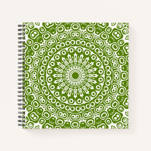 Carnet Motif de la nature Mandala vert (Devant)