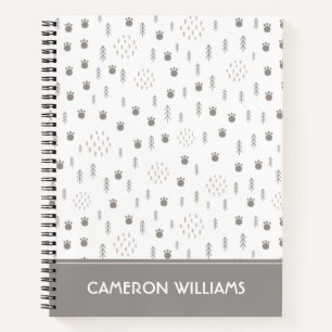 Carnet Motif de la piste animale du bois mûre
