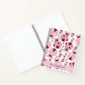Carnet Motif De Ladybugs, Ladybugs Rose, Votre Nom (Intérieur)