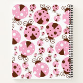 Carnet Motif De Ladybugs, Ladybugs Rose, Votre Nom (Dos)