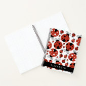 Carnet Motif De Ladybugs, Red Ladybugs, Votre Nom (Intérieur)