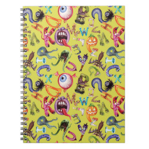 Carnet Motif de l'alphabet monstre