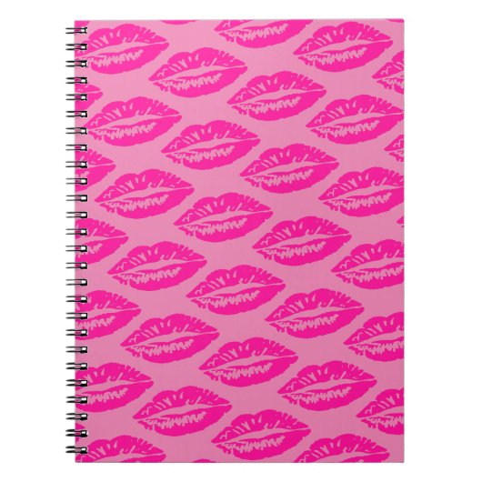 Carnet Motif de lèvres roses (Devant)