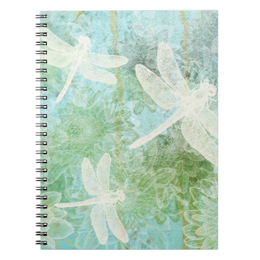 Carnet Motif De libellules Et De Fleurs (Devant)