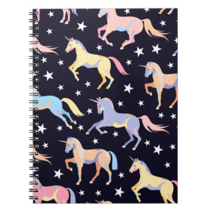 Carnet Motif de licorne foncé. Unicorne et étoile de