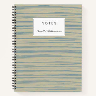 Carnet Motif de lignes Abstraites bleues et de gabarit