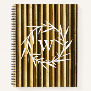 Carnet Motif de lignes verticales de monogramme en bambou